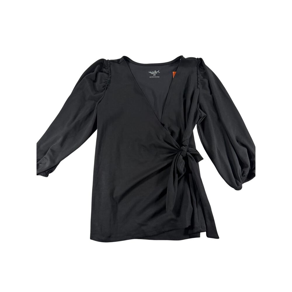Isabel Maternity Black 3/4 Sleeve Wrap Maternity Shirt - Size XS - NWT